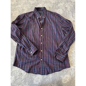 BILTMORE Mens Plaid Button Down Long Sleeve Shirt Size Medium Casual Classic